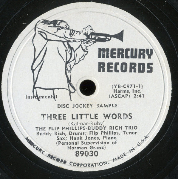 The Flip Phillips-Buddy Rich Trio : Carioca / Three Little Words (10", Promo)