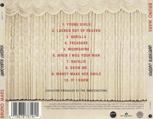 Bruno Mars : Unorthodox Jukebox (CD, Album, Cle)