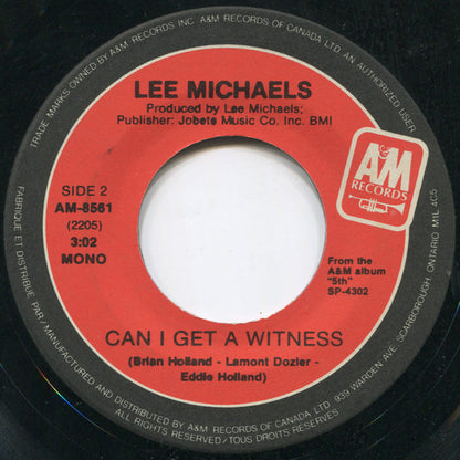 Lee Michaels : Do You Know What I Mean / Can I Get A Witness (7", Single, Mono, RE)