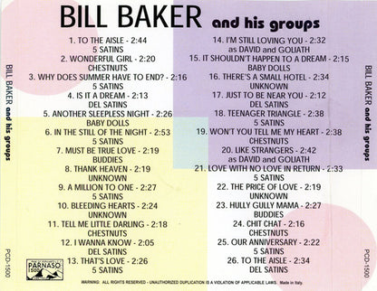 Various : Bill Baker And His Groups (CDr)