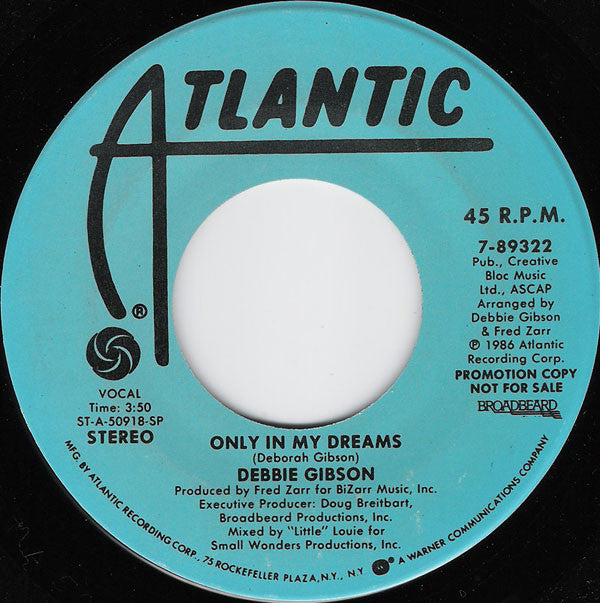 Debbie Gibson : Only In My Dreams (7", Promo, Spe)