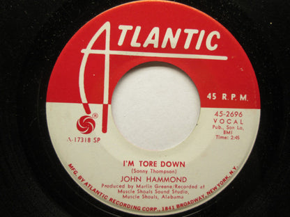 John Paul Hammond : Shake For Me  (7", Promo, SP)
