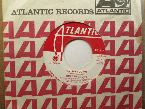 John Paul Hammond : Shake For Me  (7", Promo, SP)