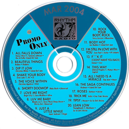 Various : Promo Only Rhythm Radio: March 2004 (CD, Comp, Promo)
