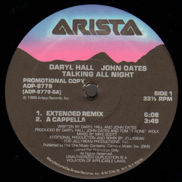Daryl Hall & John Oates : Talking All Night (12", Maxi, Promo)