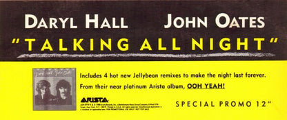 Daryl Hall & John Oates : Talking All Night (12", Maxi, Promo)