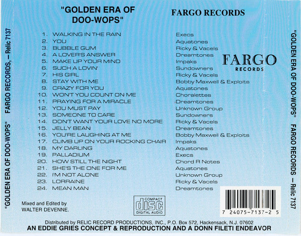 Various : The Golden Era Of Doowops: The Groups Of Fargo Records (CD, Comp)