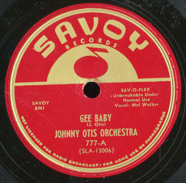 Johnny Otis And His Orchestra : Gee Baby / Mambo Boogie (10")