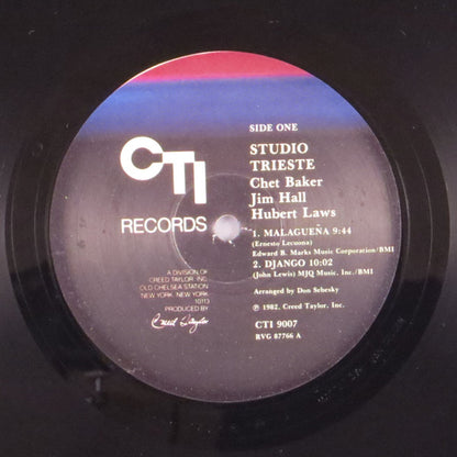 Chet Baker, Jim Hall, Hubert Laws : Studio Trieste (LP, Album, Gat)