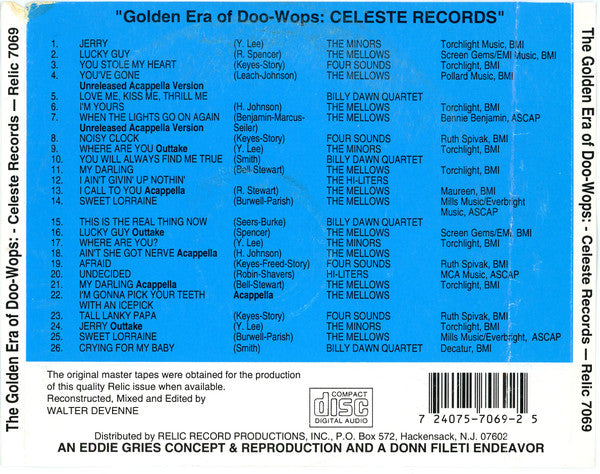 Various : The Golden Era Of Doowops: The Groups Of Celeste Records (CD, Comp)