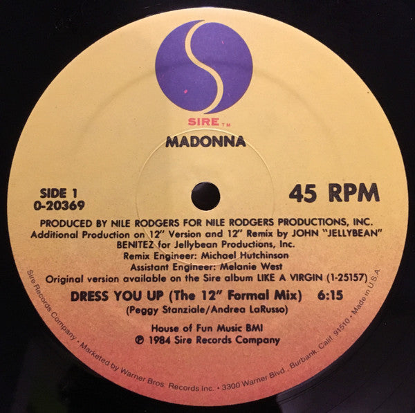 Madonna : Dress You Up (12", Maxi, Sir)
