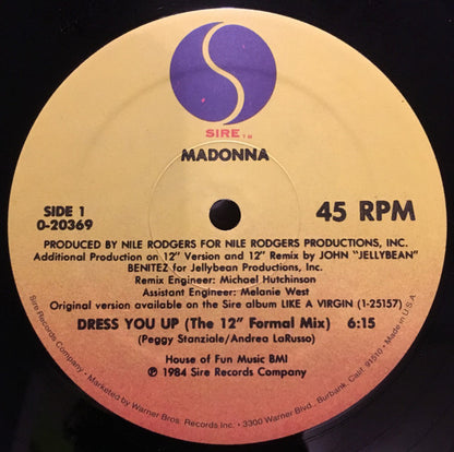 Madonna : Dress You Up (12", Maxi, Sir)