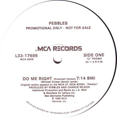 Pebbles : Do Me Right (12", Promo)