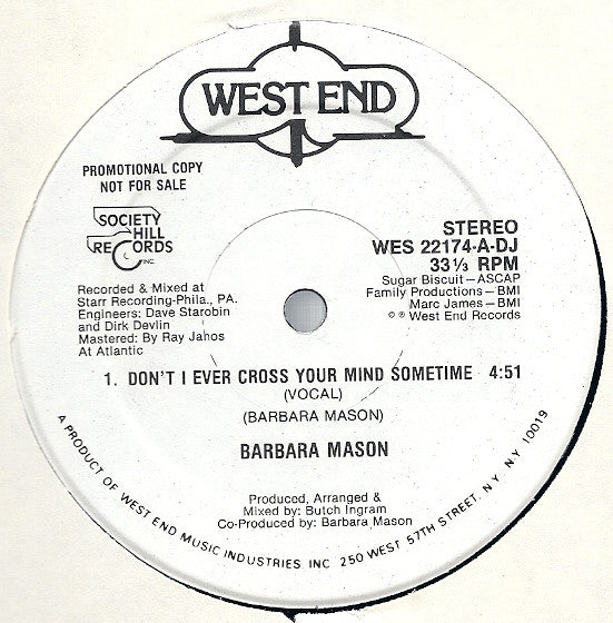Barbara Mason : Don't I Ever Cross Your Mind (12", Promo)