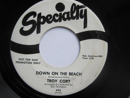 Troy Cory : Down On The Beach / Just One More Chance (7", Promo)