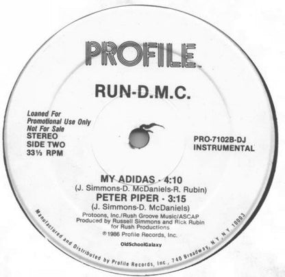 Run-DMC : My Adidas / Peter Piper (12", Promo)