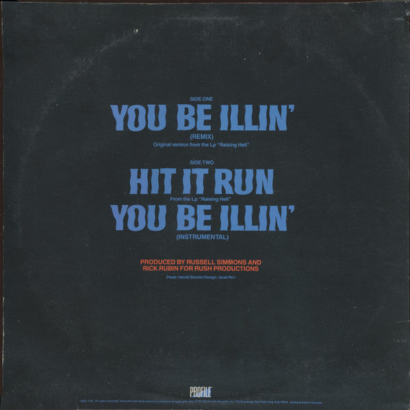 Run-DMC : You Be Illin' / Hit It Run (12", Promo)