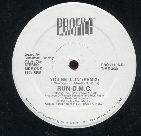 Run-DMC : You Be Illin' / Hit It Run (12", Promo)