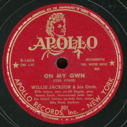 Willis Jackson & His Orchestra : On My Own / Dance Of The Lady Bug (Shellac, 10")