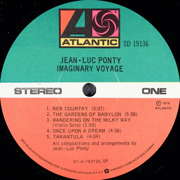 Jean-Luc Ponty : Imaginary Voyage (LP, Album, RE, SP )