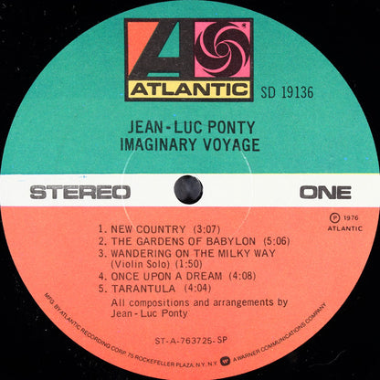 Jean-Luc Ponty : Imaginary Voyage (LP, Album, RE, SP )