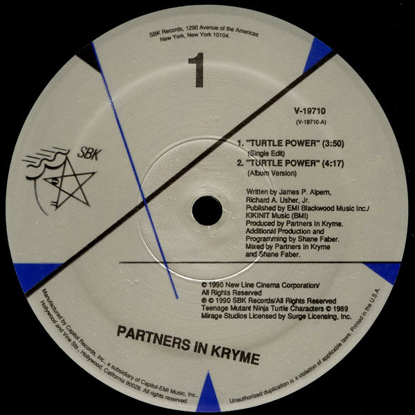 Partners In Kryme : Turtle Power (12", Single)