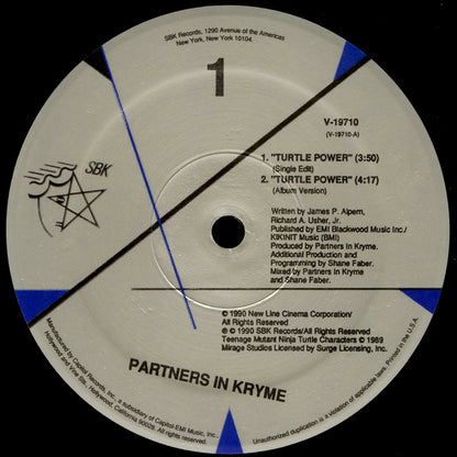 Partners In Kryme : Turtle Power (12", Single)