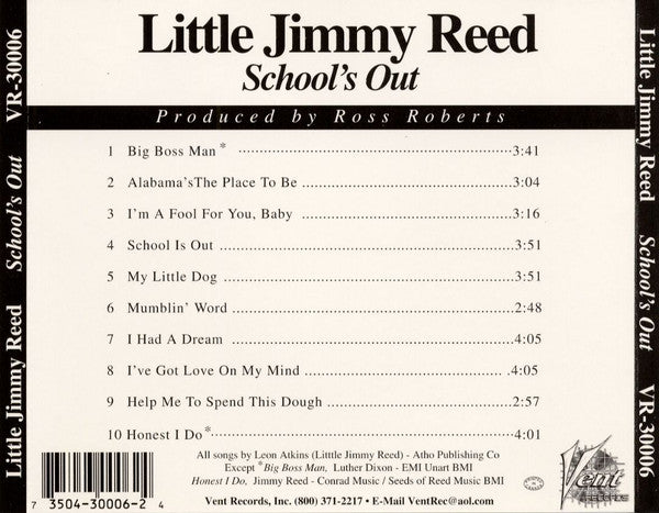 Lil' Jimmy Reed : School's Out (CD, Album)