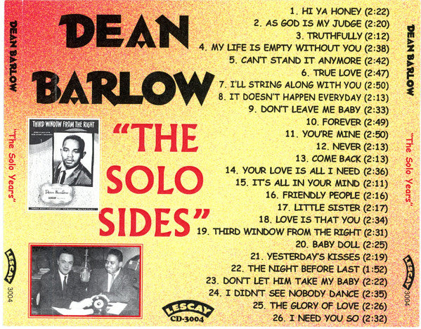Dean Barlow : The Solo Sides (CDr, Comp, Unofficial)