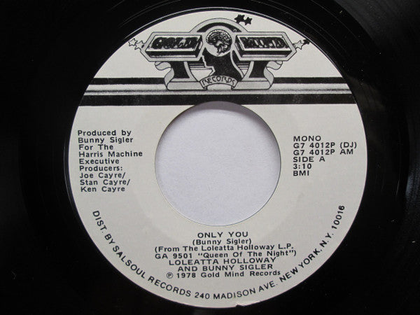 Loleatta Holloway And Bunny Sigler : Only You (7", Mono, Promo, Styrene)
