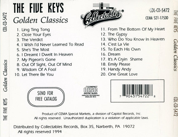 The Five Keys : Golden Classics (CD, Comp)