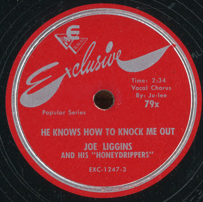 Joe Liggins & His Honeydrippers : He Knows How To Knock Me Out / End Of A Kiss (Shellac, 10", Single)