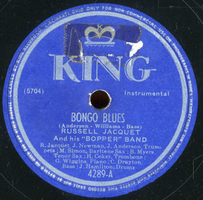 Russell Jacquet And His Bopper Band : Bongo Blues / King's Spinner (Shellac, 10")