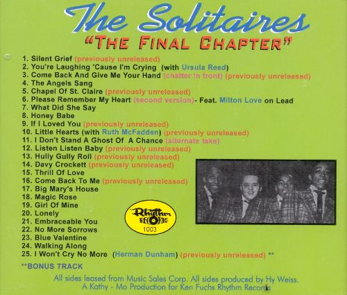 The Solitaires : The Final Chapter (CD, Comp)