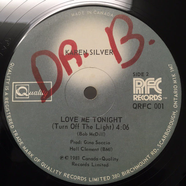 Karen Silver : Set Me Free (12")