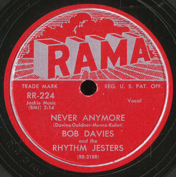 Bob Davies (5) And The Rhythm Jesters : Never Anymore / She'll Never Know (10")