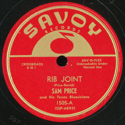 Sam Price And His Texas Blusicians : Rib Joint / Tishomingo (10")