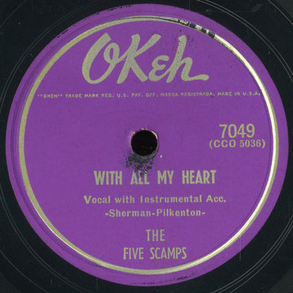 The Five Scamps : Red Hot / With All My Heart (10")