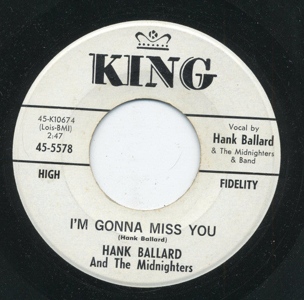 Hank Ballard & The Midnighters : I'm Gonna Miss You (7")