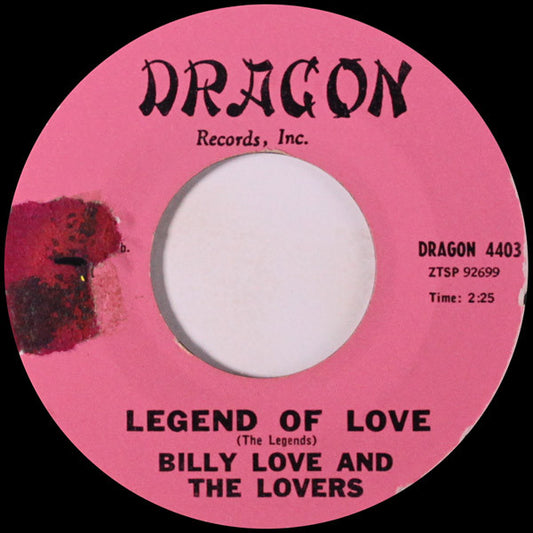 Billy Love & The Lovers : Hold Me Close / Legend Of Love (7", Single, Styrene, Pin)