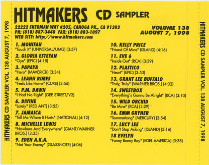 Various : Hitmakers Top 40 CD Sampler Volume 138 August 7, 1998 (CD, Promo, Smplr)