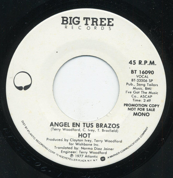 Hot : Angel En Tus Brazos (7", Promo)