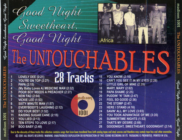 The Untouchables (9) : Good Night Sweetheart Good Night (CD, Comp)