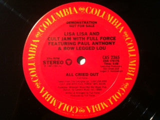 Lisa Lisa & Cult Jam With Full Force : All Cried Out (12", Promo)
