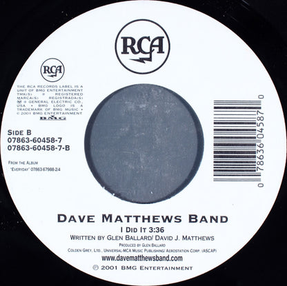 Dave Matthews Band : The Space Between / I Did It (7", Single)