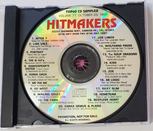 Various : Hitmakers Top 40 CD Sampler Volume 77 (CD, Comp, Promo)