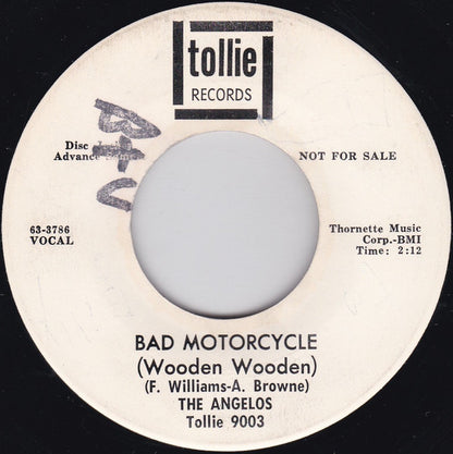 The Angelos : Bad Motorcycle (Wooden Wooden) / Backfield In Motion (7", Promo)