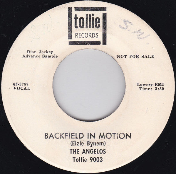 The Angelos : Bad Motorcycle (Wooden Wooden) / Backfield In Motion (7", Promo)