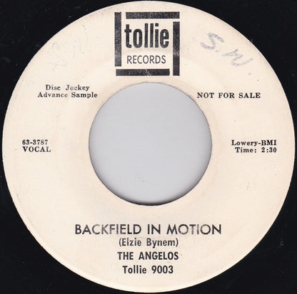 The Angelos : Bad Motorcycle (Wooden Wooden) / Backfield In Motion (7", Promo)