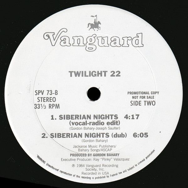 Twilight 22 : Siberian Nights (12", Promo)